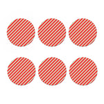Christmas Candy Cane Stripes Print Coaster Set