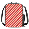 Christmas Candy Cane Stripes Print Crossbody Lunch Bag