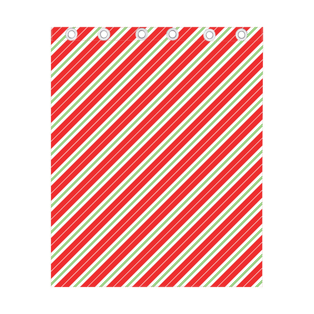 Christmas Candy Cane Stripes Print Curtain