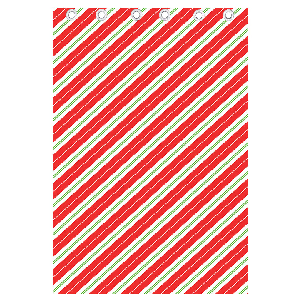 Christmas Candy Cane Stripes Print Curtain