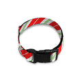 Christmas Candy Cane Stripes Print Dog Collar