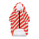 Christmas Candy Cane Stripes Print Dog Zip Up Hoodie