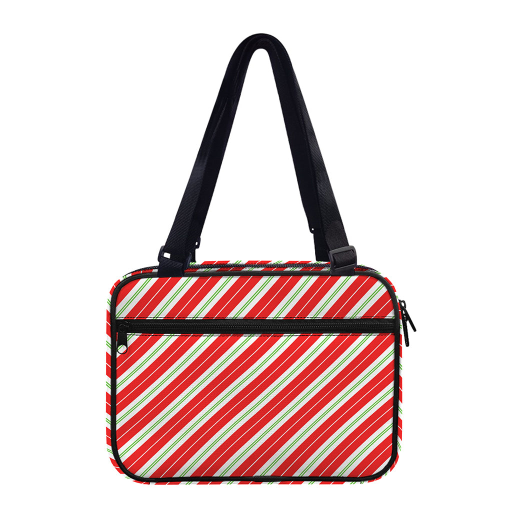 Christmas Candy Cane Stripes Print Double Strap Bible Bag