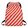 Christmas Candy Cane Stripes Print Drawstring Backpack