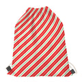 Christmas Candy Cane Stripes Print Drawstring Bag