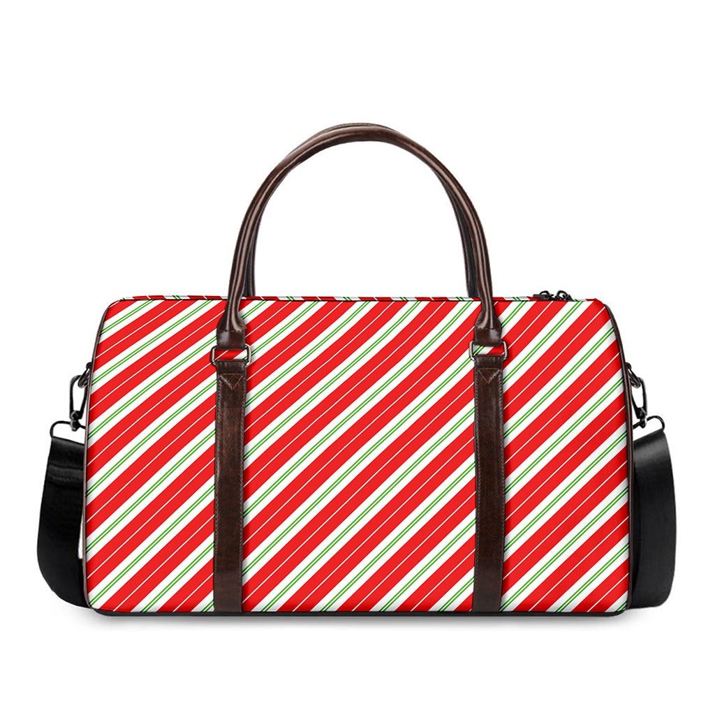 Christmas Candy Cane Stripes Print Duffle Bag
