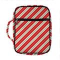 Christmas Candy Cane Stripes Print Front Pocket Bible Bag
