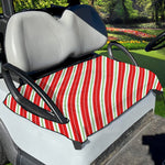 Christmas Candy Cane Stripes Print Golf Cart Seat Cover