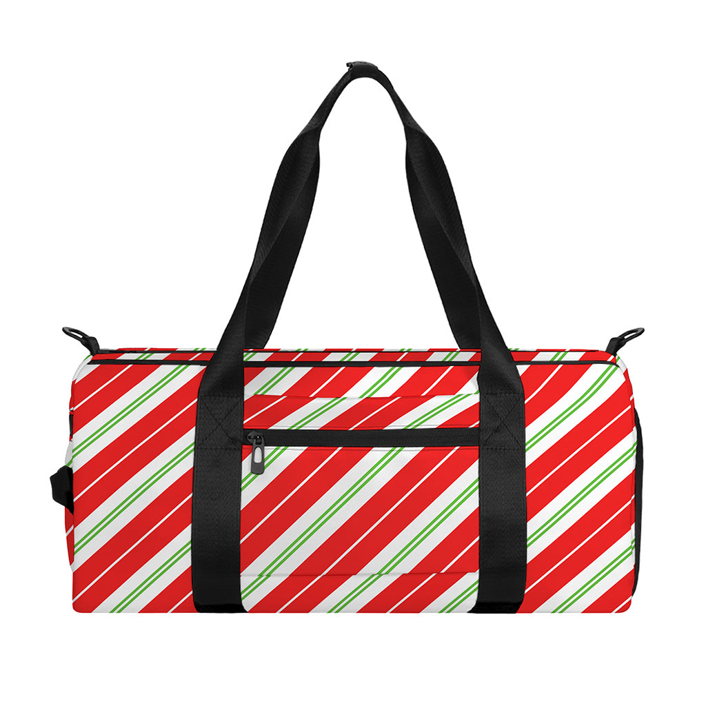 Christmas Candy Cane Stripes Print Gym Bag