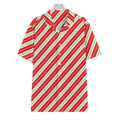 Christmas Candy Cane Stripes Print Hawaiian Shirt
