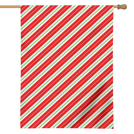 Christmas Candy Cane Stripes Print House Flag