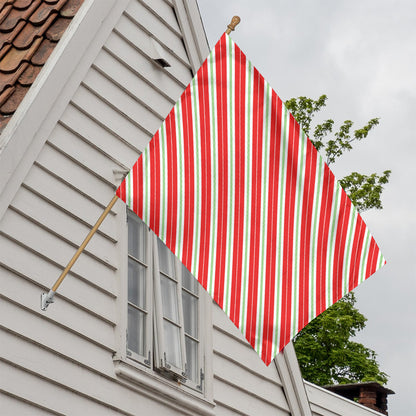 Christmas Candy Cane Stripes Print House Flag