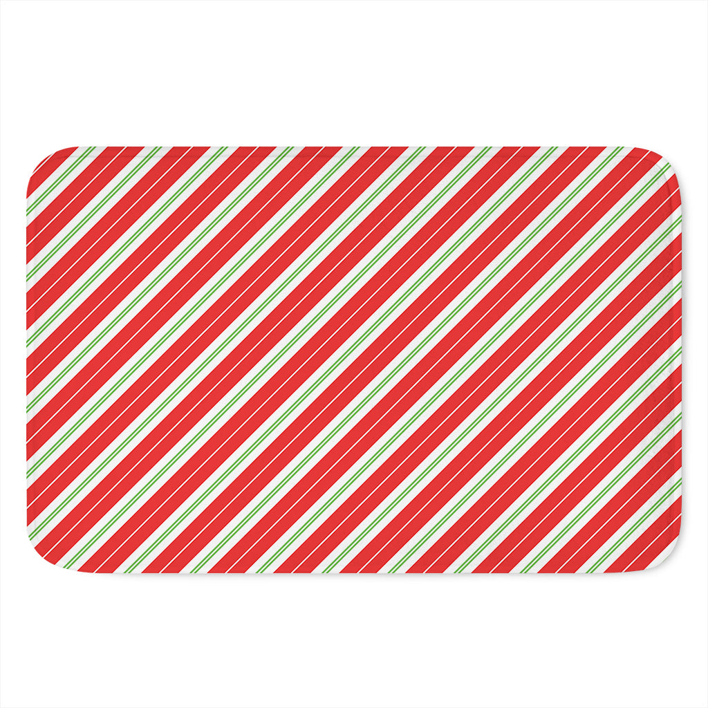 Christmas Candy Cane Stripes Print Indoor Door Mat