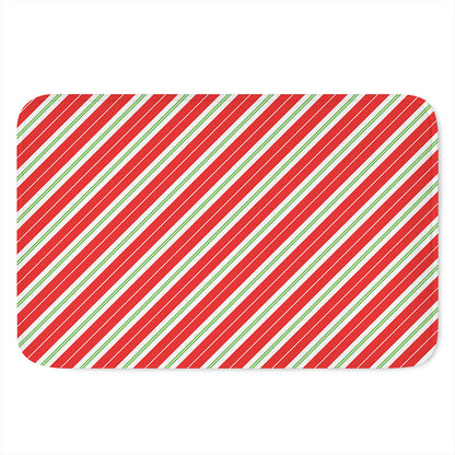 Christmas Candy Cane Stripes Print Indoor Door Mat