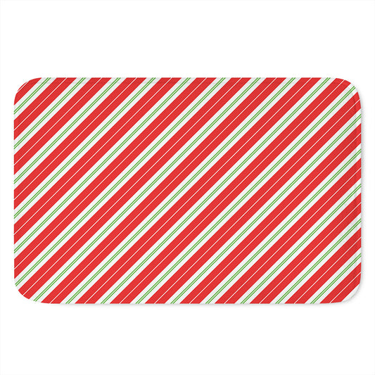 Christmas Candy Cane Stripes Print Indoor Door Mat