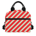 Christmas Candy Cane Stripes Print Insulated Lunch Bag