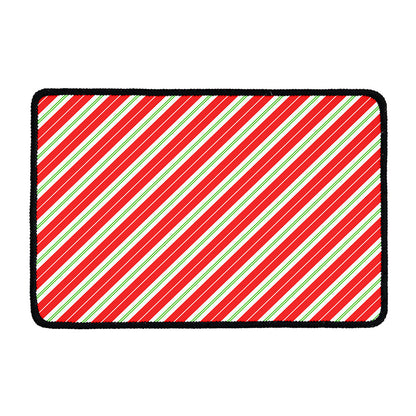 Christmas Candy Cane Stripes Print Kitchen Mat