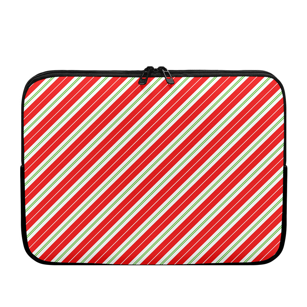 Christmas Candy Cane Stripes Print Laptop Sleeve