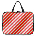 Christmas Candy Cane Stripes Print Laptop Sleeve With Handle