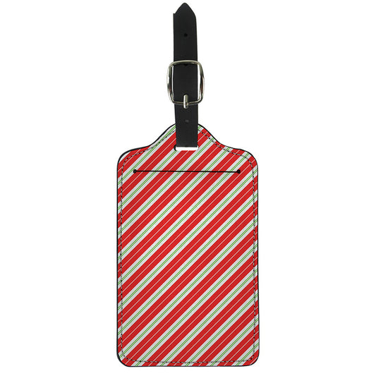 Christmas Candy Cane Stripes Print Luggage Tag
