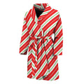 Christmas Candy Cane Stripes Print Men's Bathrobe