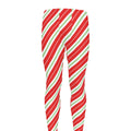 Christmas Candy Cane Stripes Print Men's Leggings