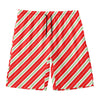 Christmas Candy Cane Stripes Print Men's Swim Trunks