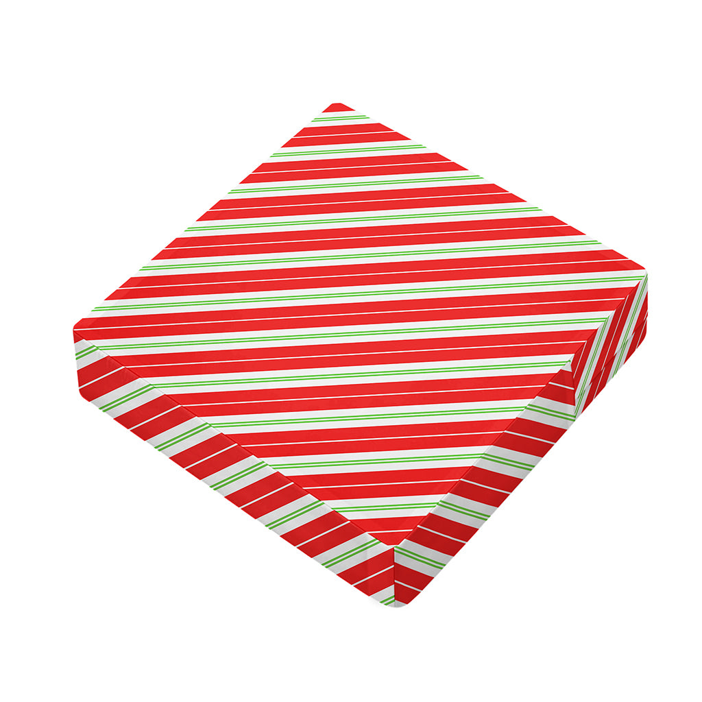Christmas Candy Cane Stripes Print Outdoor Seat Cushion Cover