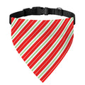 Christmas Candy Cane Stripes Print Over The Collar Dog Bandana