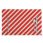 Christmas Candy Cane Stripes Print Placemat
