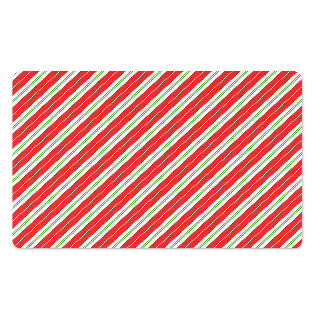 Christmas Candy Cane Stripes Print Polyester Doormat