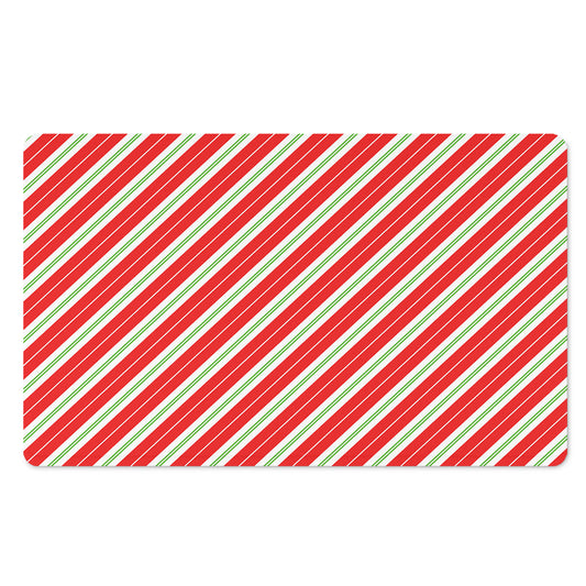 Christmas Candy Cane Stripes Print Polyester Doormat