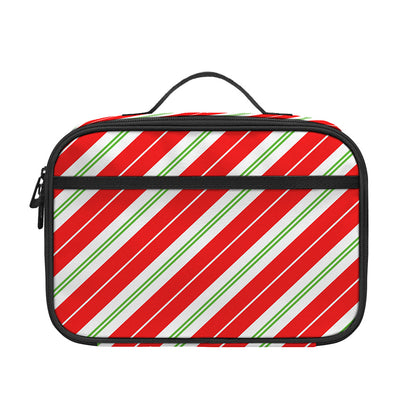Christmas Candy Cane Stripes Print Portable Lunch Bag