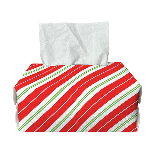 Christmas Candy Cane Stripes Print Rectangle Tissue Box Cover