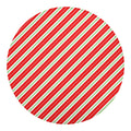 Christmas Candy Cane Stripes Print Round Blanket
