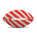 Christmas Candy Cane Stripes Print Rugby Ball