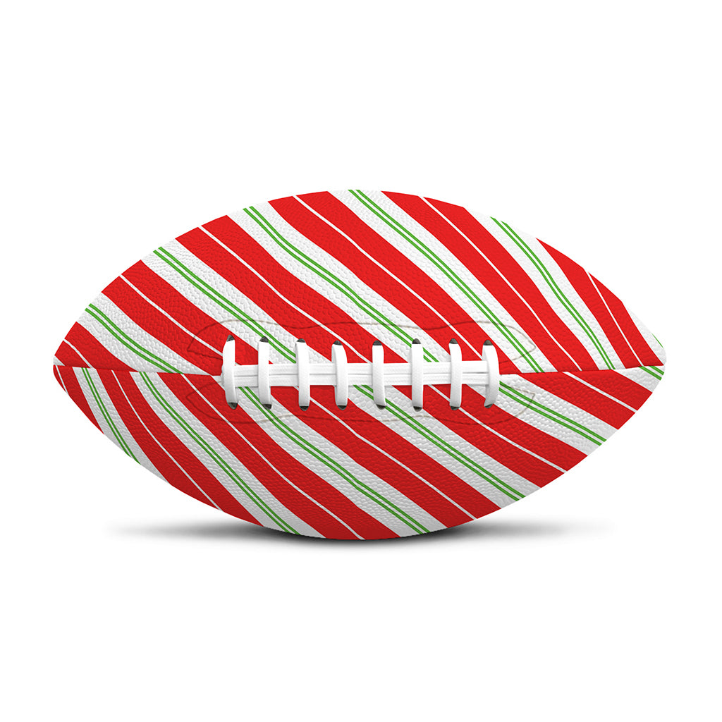 Christmas Candy Cane Stripes Print Rugby Ball