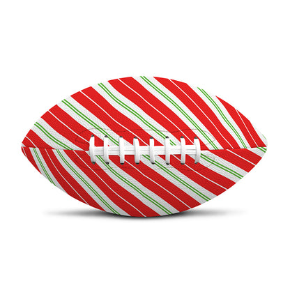 Christmas Candy Cane Stripes Print Rugby Ball