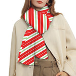 Christmas Candy Cane Stripes Print Scarf