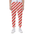Christmas Candy Cane Stripes Print Joggers