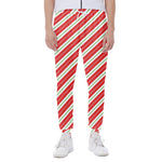 Christmas Candy Cane Stripes Print Scuba Joggers