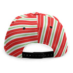 Christmas Candy Cane Stripes Print Snapback Cap