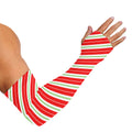Christmas Candy Cane Stripes Print Sun Protection Arm Sleeves