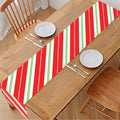 Christmas Candy Cane Stripes Print Table Runner