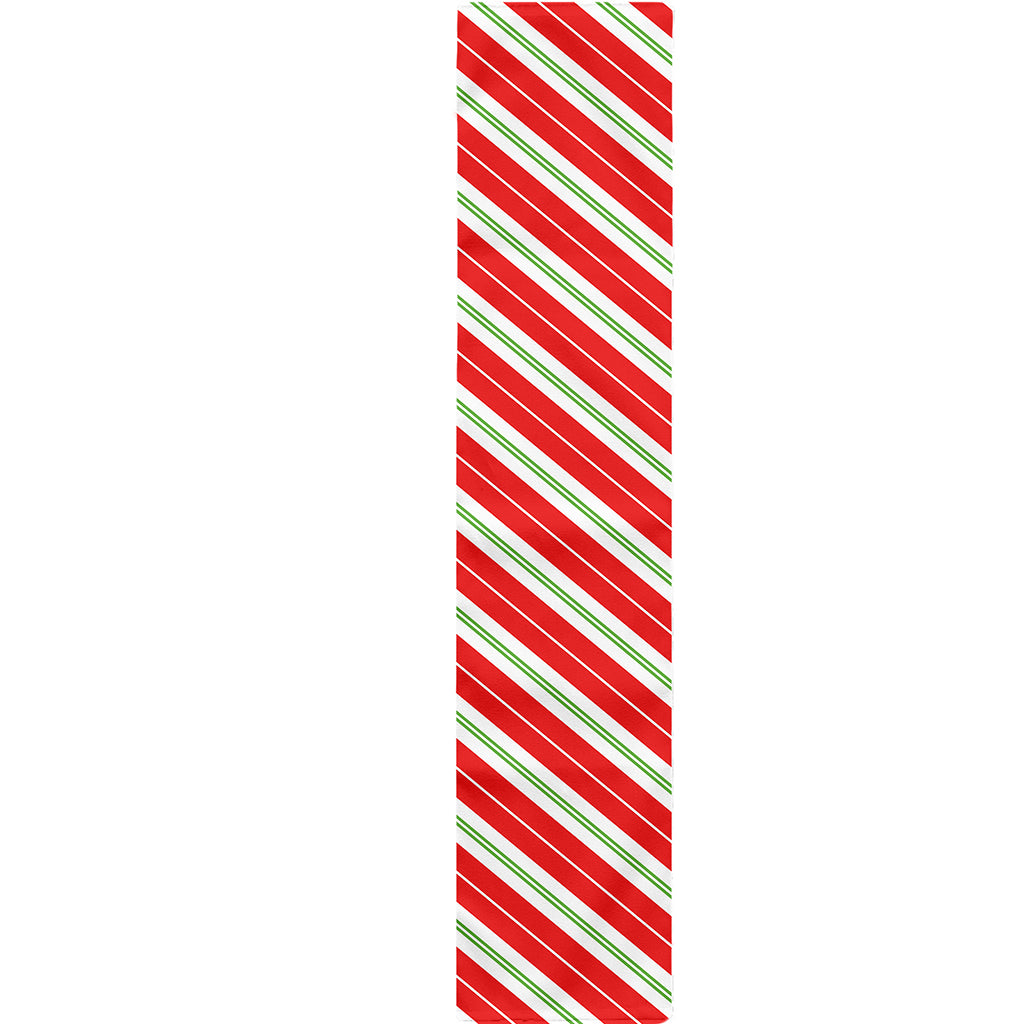 Christmas Candy Cane Stripes Print Table Runner