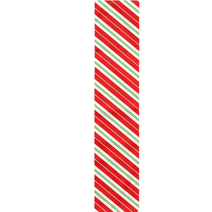 Christmas Candy Cane Stripes Print Table Runner