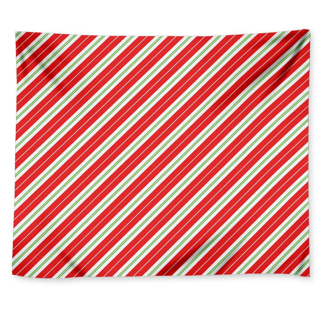 Christmas Candy Cane Stripes Print Tapestry