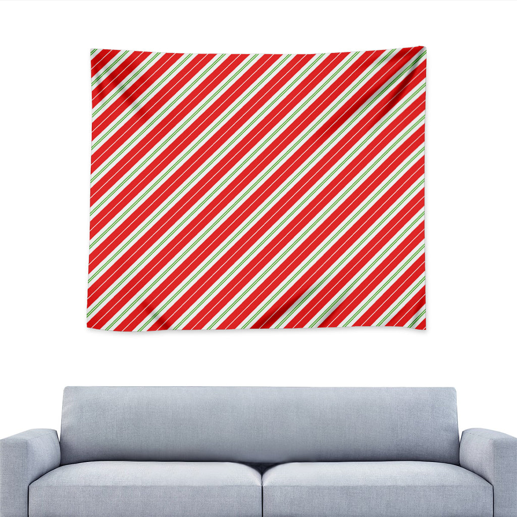 Christmas Candy Cane Stripes Print Tapestry