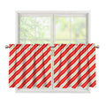 Christmas Candy Cane Stripes Print Tier Curtains