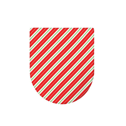 Christmas Candy Cane Stripes Print Toilet Lid Cover
